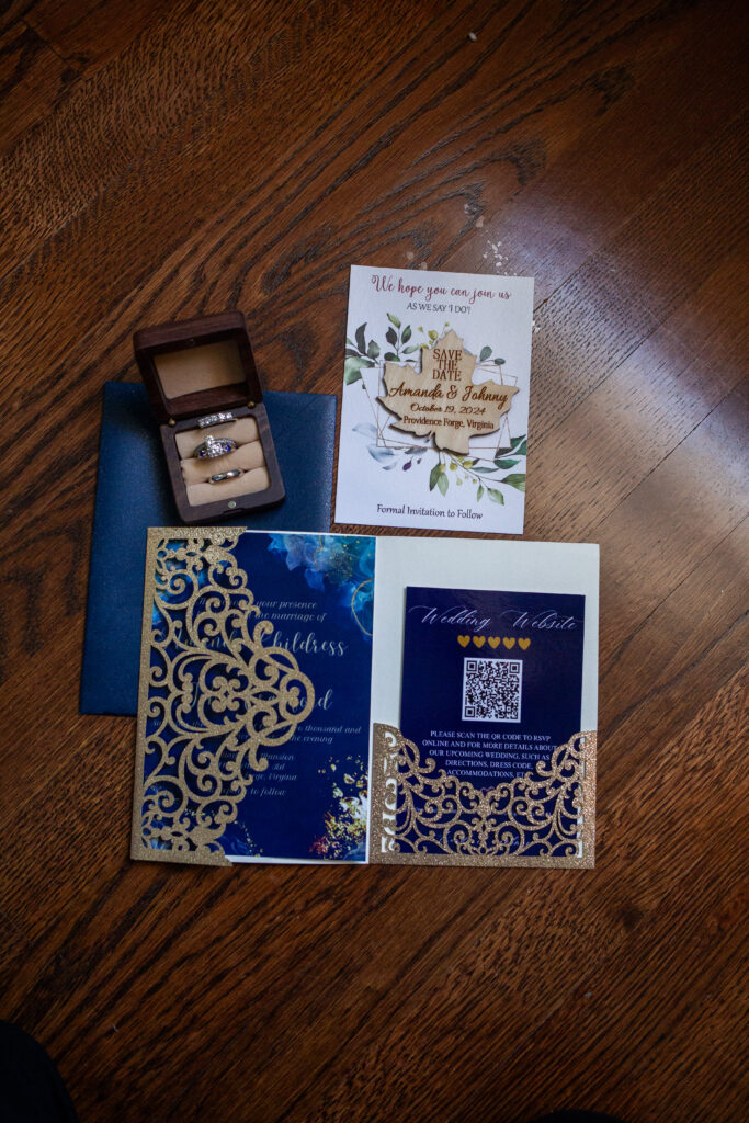 Invitation and rings detail