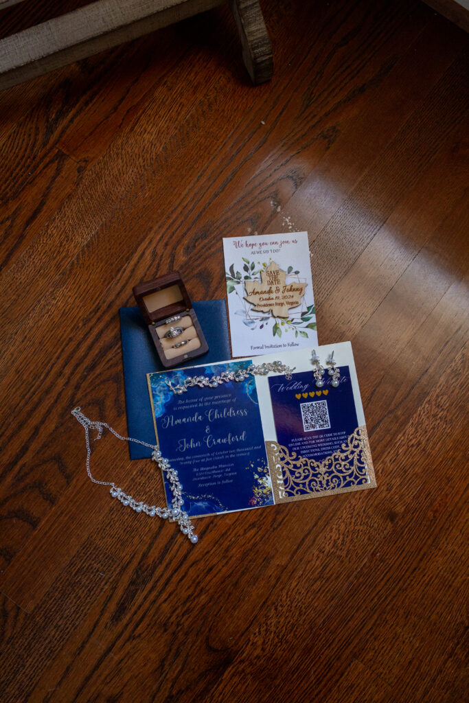 Invitation and rings detail
