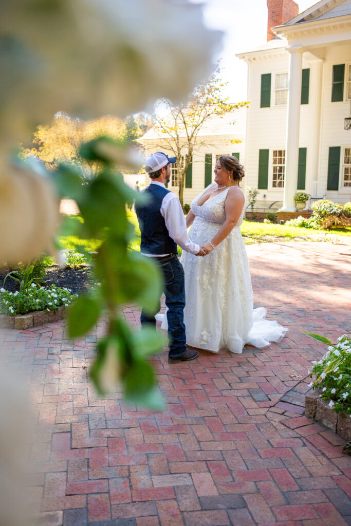 Bride and groom first look