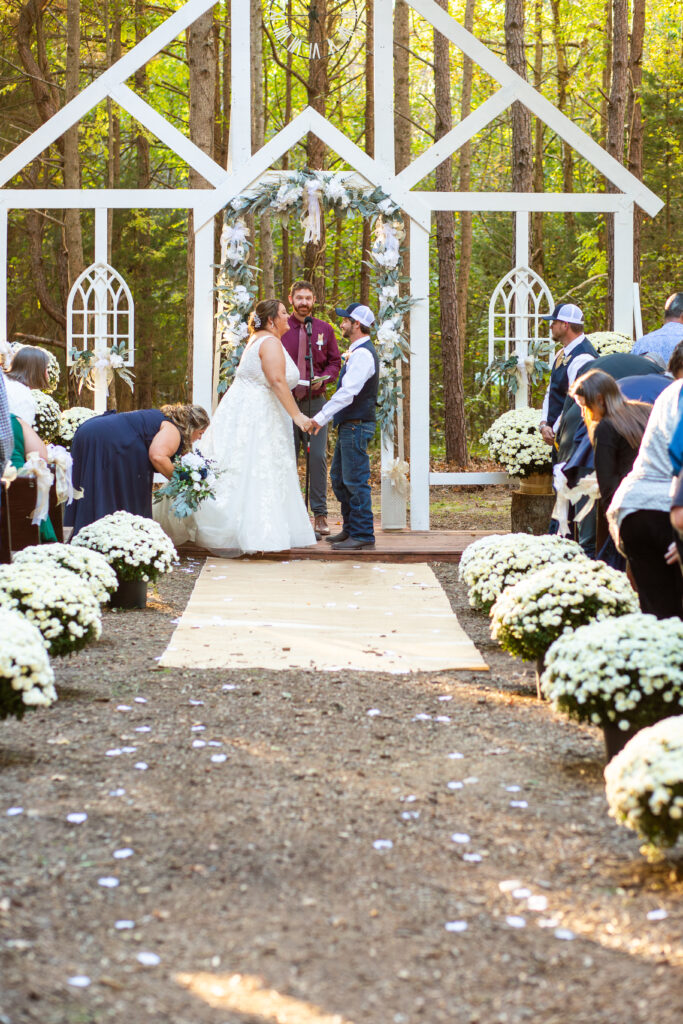 Bride and Groom at the alter